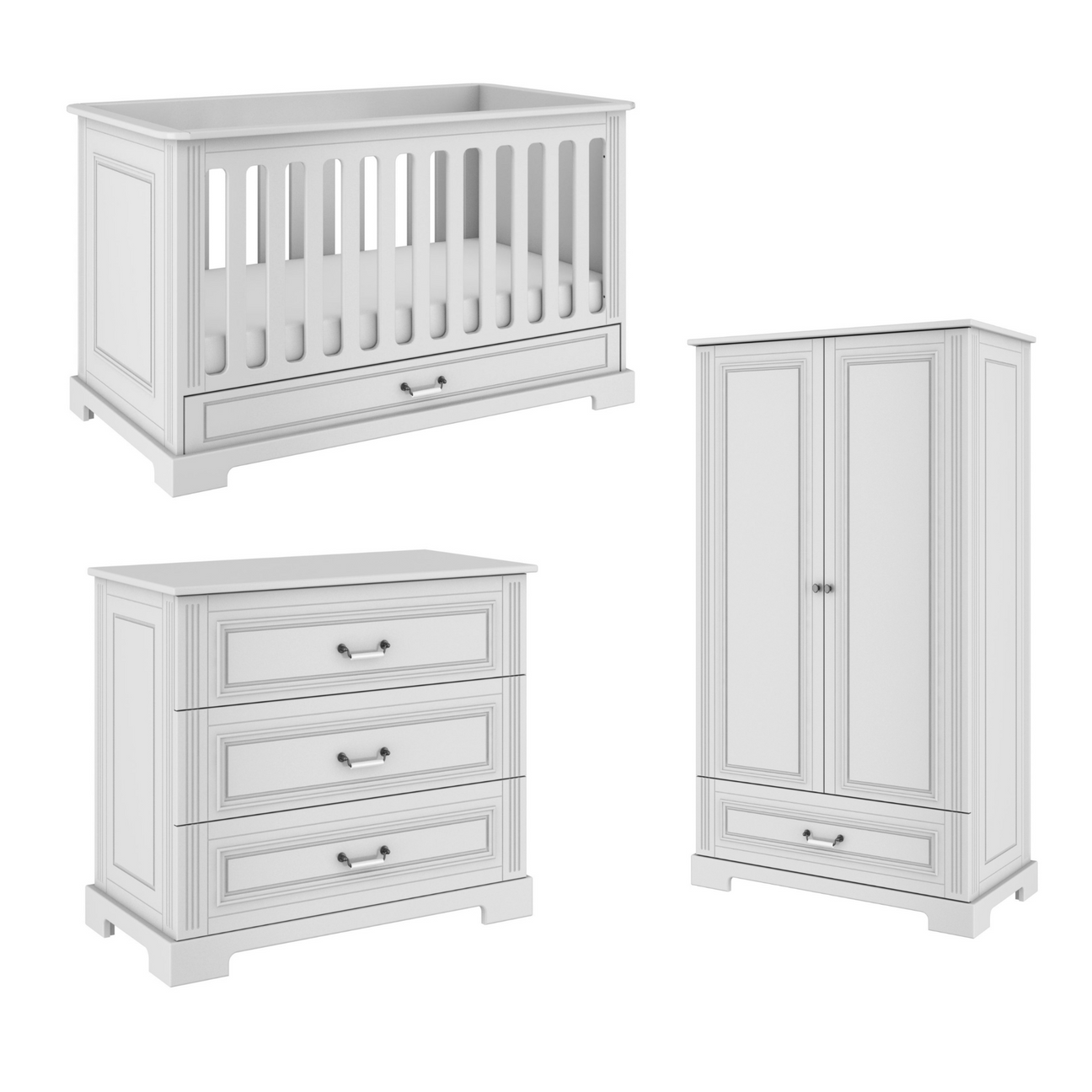 6. Bell Amy Ines 3 Piece Furniture Set - Elegant White